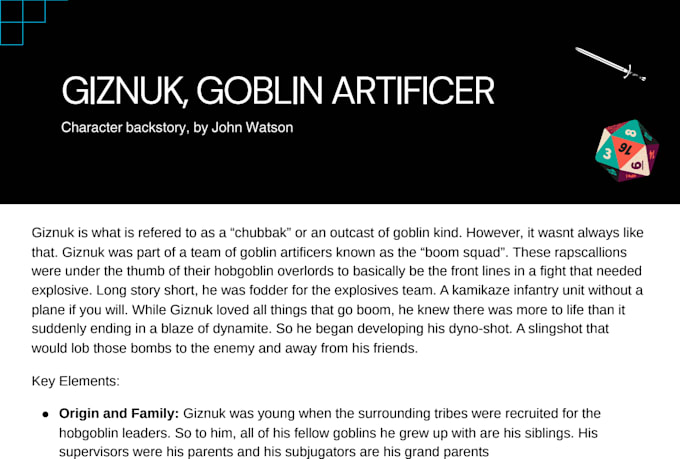 write your ttrpg character backstory